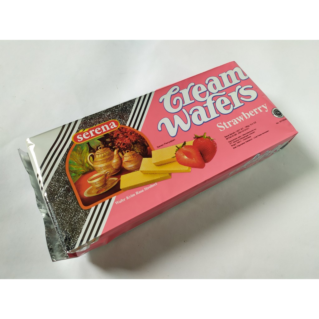 

SERENA Strawberry Cream Wafer 240gr - SERENA Wafer Strawberry Cream