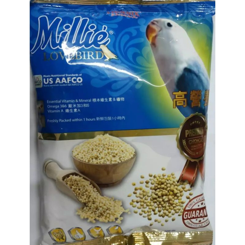 Millie Lovebird pakan burung Lovebird Milet Putih Phoenix