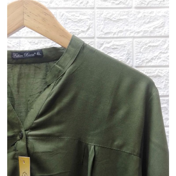 Blouse Polos Rayon - Navy - Milo - Army - Atasan Rayon - Katun Rayon - Fathin Basic-Army