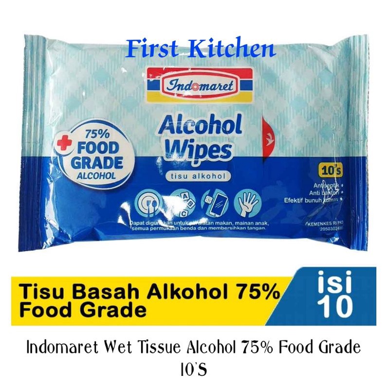 Indomaret Wet Tissue ALCOHOL 75% FOOD GRADE 10's