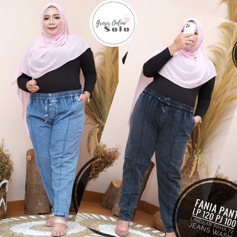 FANIA PANT | Celana Jeans Wanita Jumbo LP 120 | Celana Panjang Wanita Jumbo