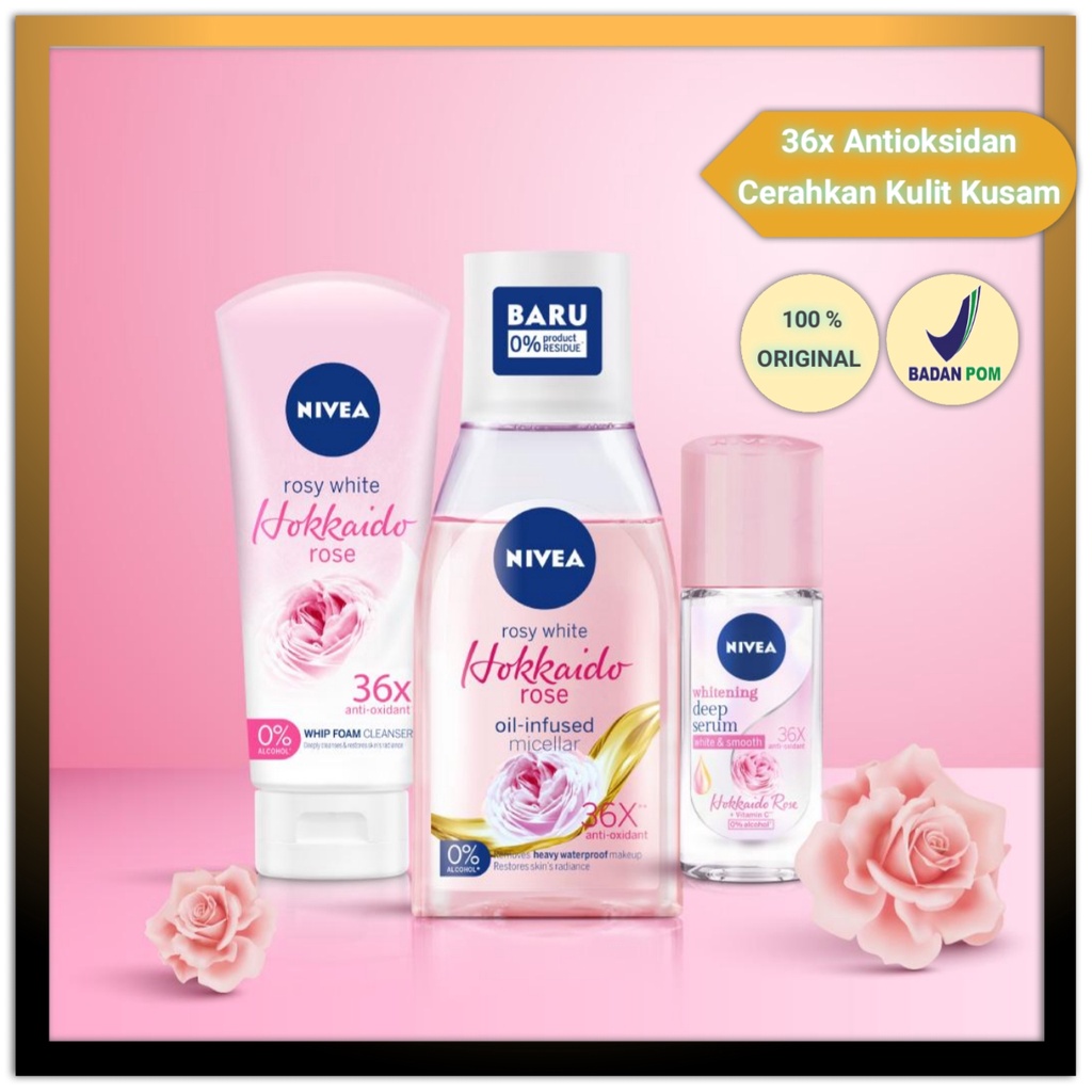 Nivea Rosy White Hokkaido Rose Whip Foam - Micellar Water