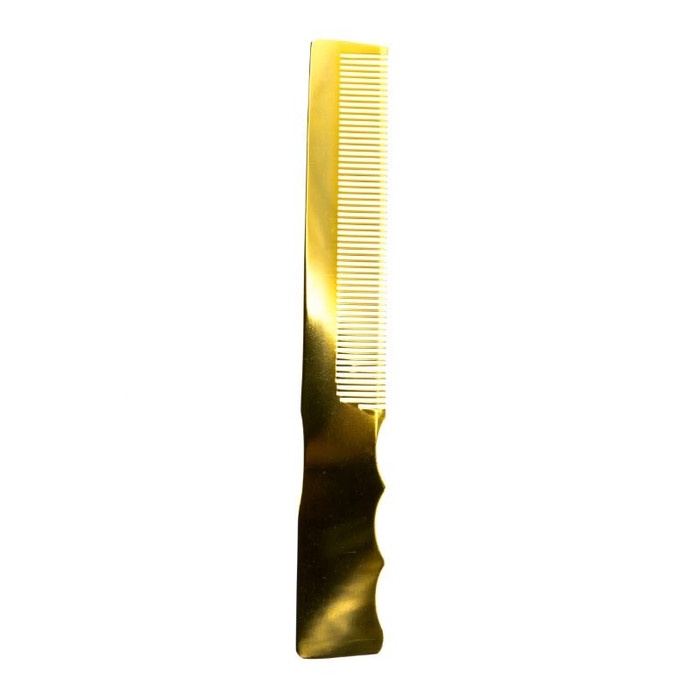 Tammia Aluminium men comb 350 gold long comb w/ handle JAPAN ANANDA_KOSMETIK