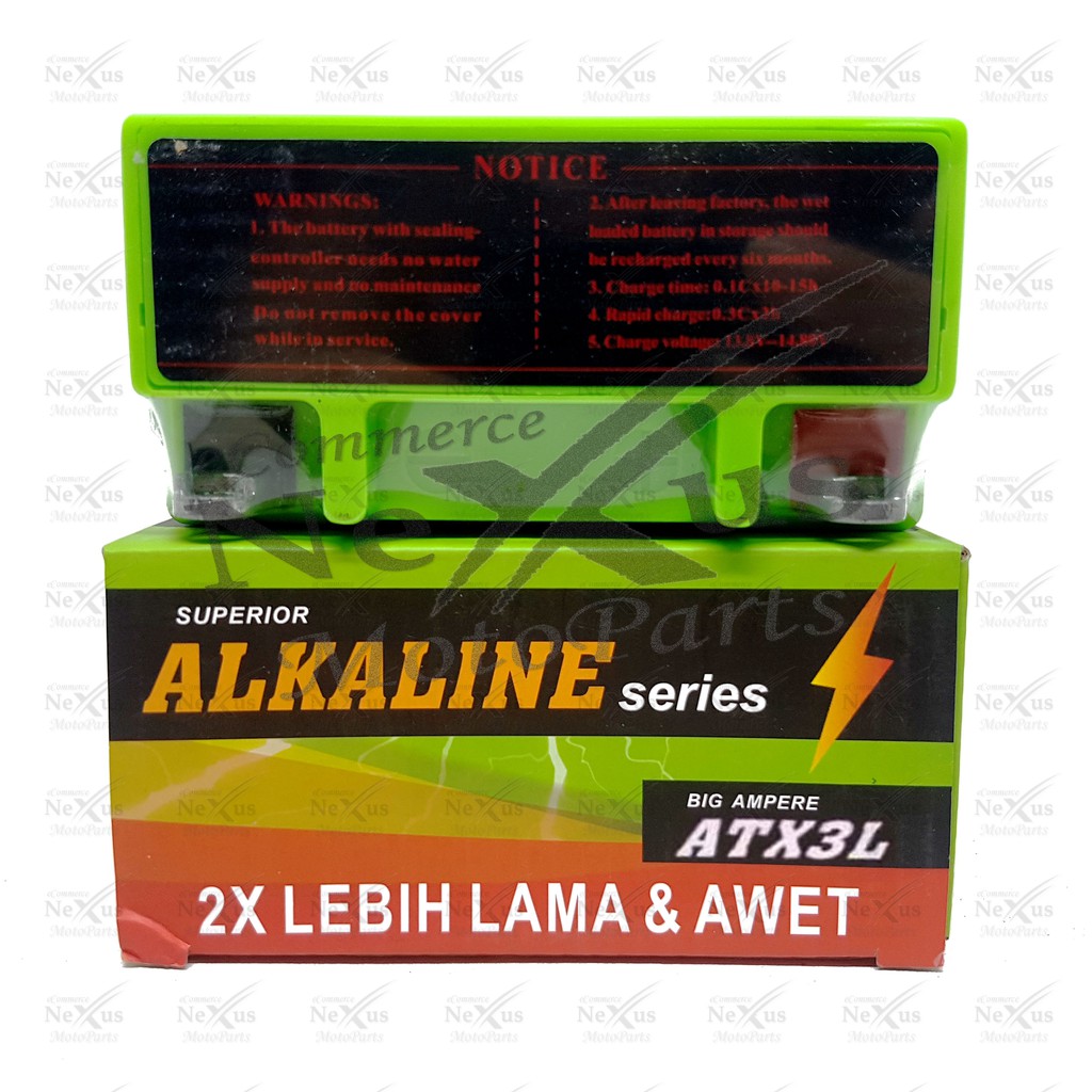 Aki Motor Grandcell Alkaline ATX3L GM3 GM3-3B YB3L YB3L-A YB3L-B ATX3F 12V 3Ah RXK RX King NSR