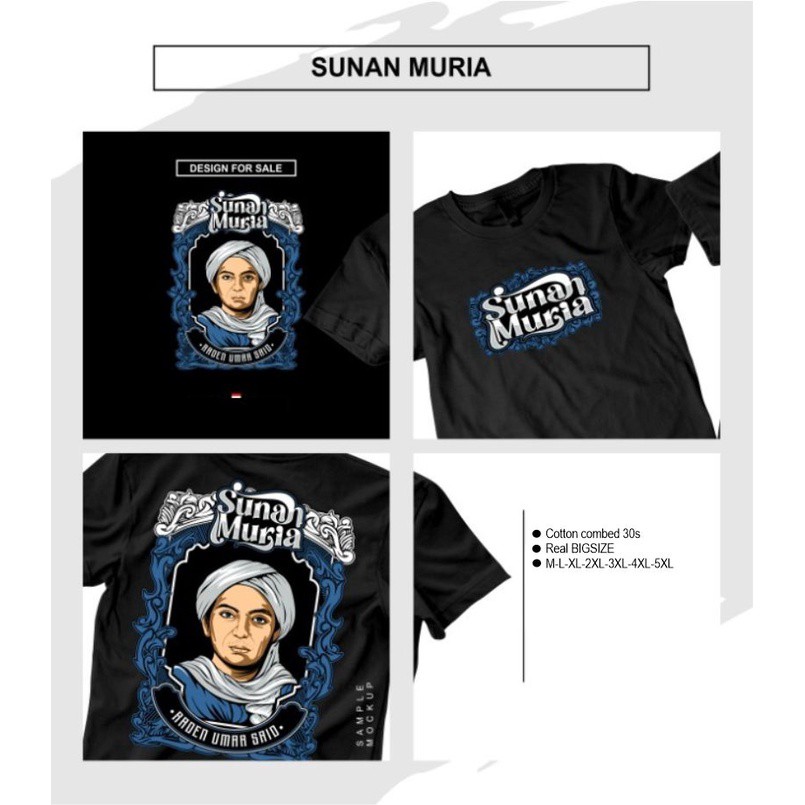 KAOS DAKWAH ISLAMI SUNAN MURIA BIG SIZE M L XL 2XL 3XL 4XL 5XL 6XL UKURAN JUMBO