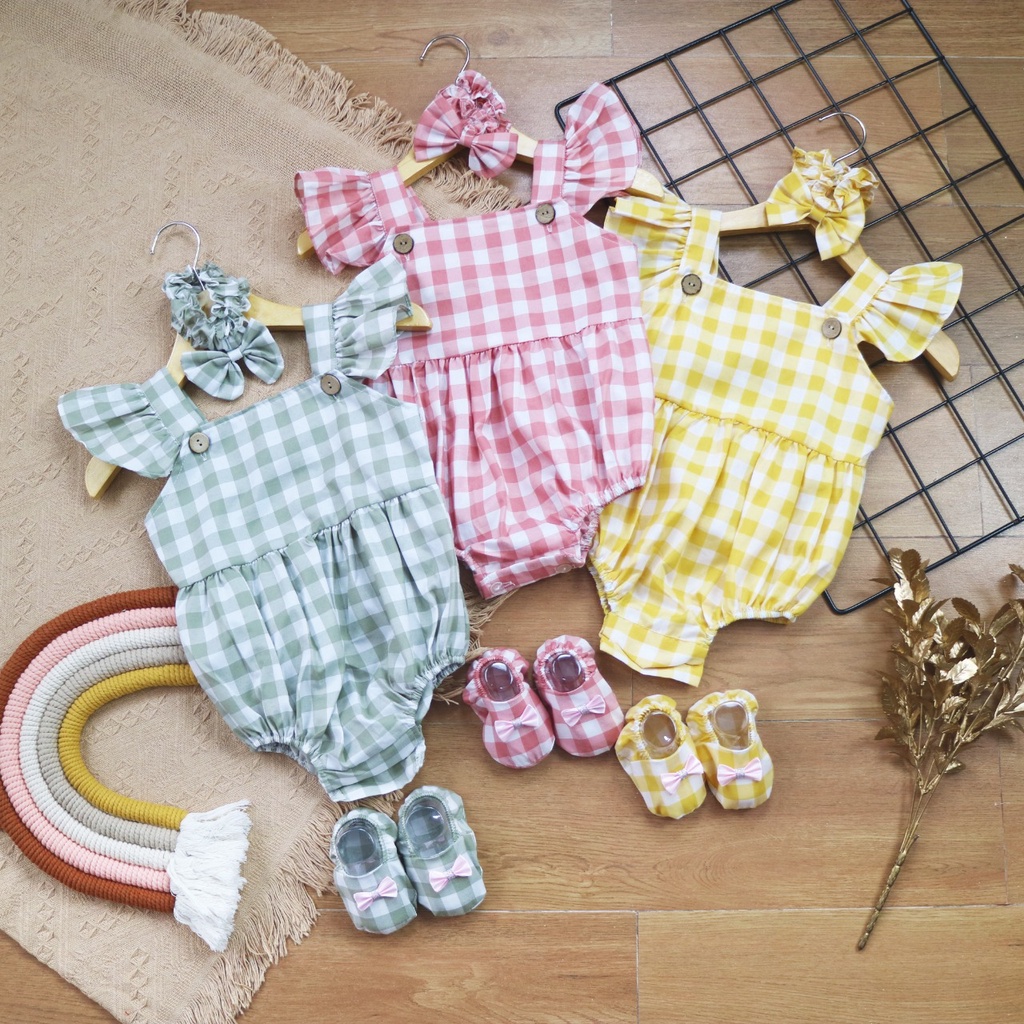 BARU! LIK039 - 3in1 Jumper Bayi Cewek Perempuan Sepatu Bandana Fashion Lucu