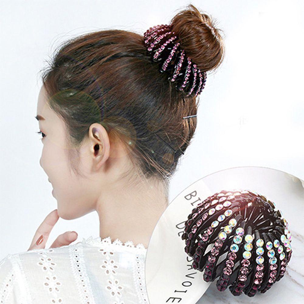 Agustina Bird Nest Bun Maker Jepit Rambut Aksesoris Rambut Curler Roller Alat Stretch Akrilik Untuk Wanita Ponytail Holder