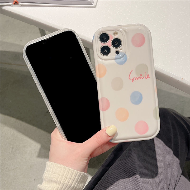 Case Motif Print Polkadot Untuk IPhone 12 13 11 Pro Max X Xs Max Xr 6622