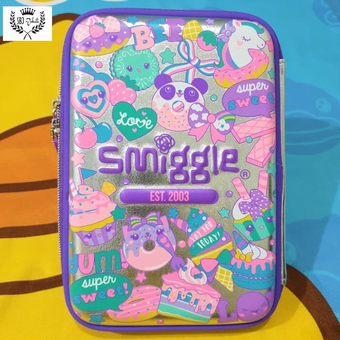 

Terlaris Tempat pensil Smiggle Hardcase 3D EVA waterproof Panda Sequin Original Special