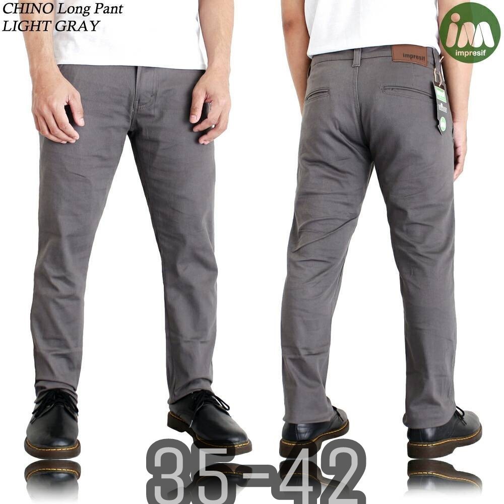 Celana Chino Long Pant Impresif Light Grey 1KG MASUK 4PCS