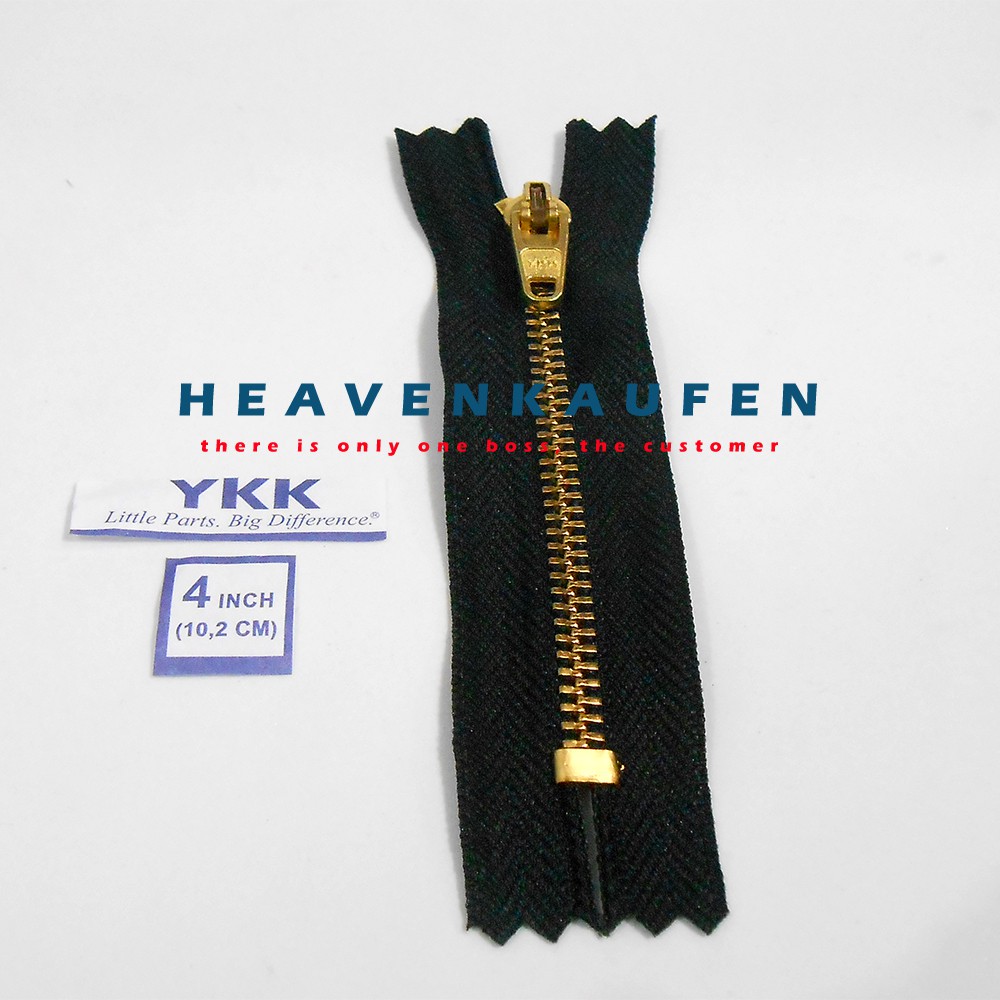 Resleting Jeans YKK 4 inch/10,2 cm Hitam - Gold