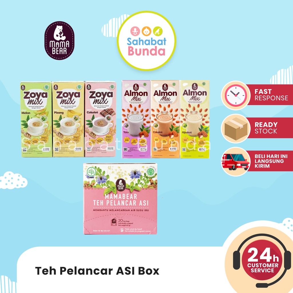 [BOX] BPOM Mama Bear / Mamabear Teh Soya Zoya Mix Almond Tea Pelancar ASI Booster