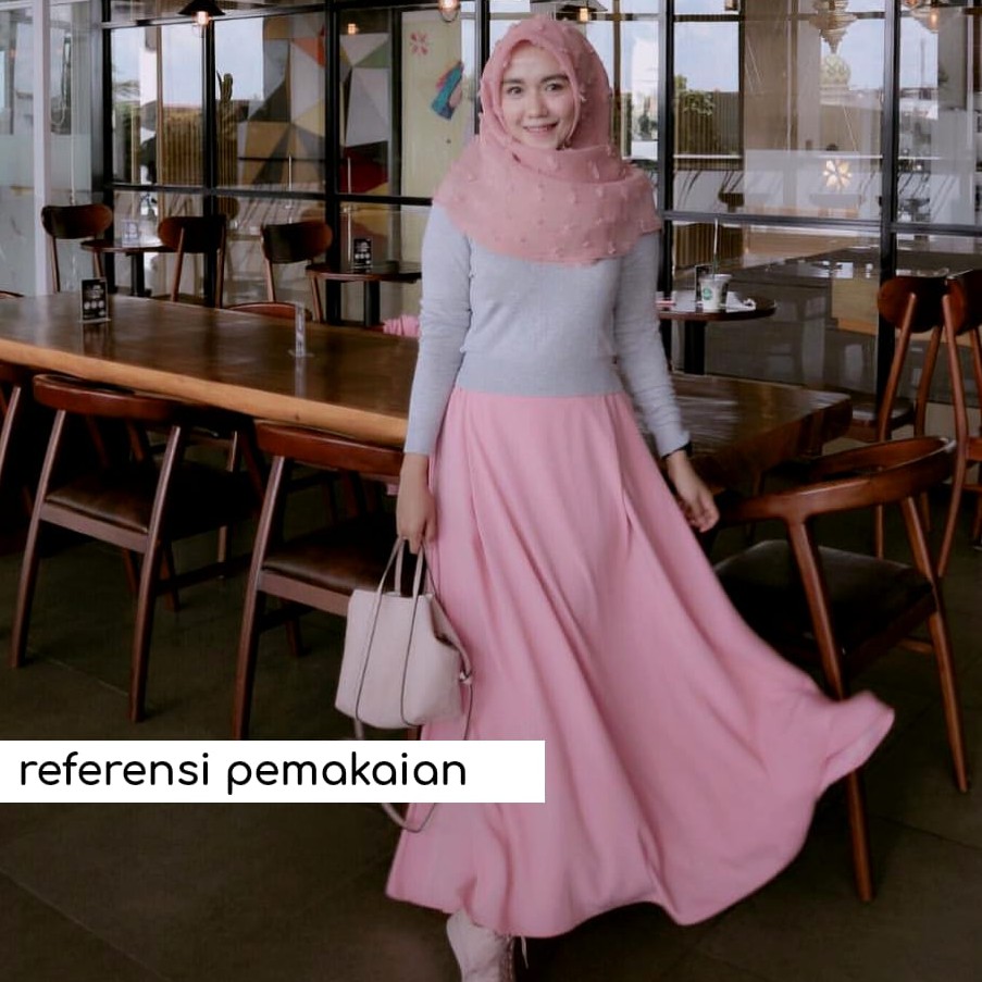 Bawahan Rok Kerja Panjang Polos Wolfis Wolvis Payung Lebar Best Seller Premium Tebal Paling MURAH