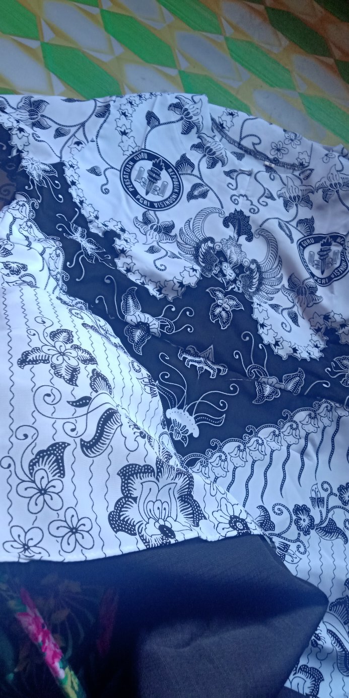 Gamis Pgri Seragam Guru Pns Pdh Asn Kerja Batik Hitam Baju Formal
