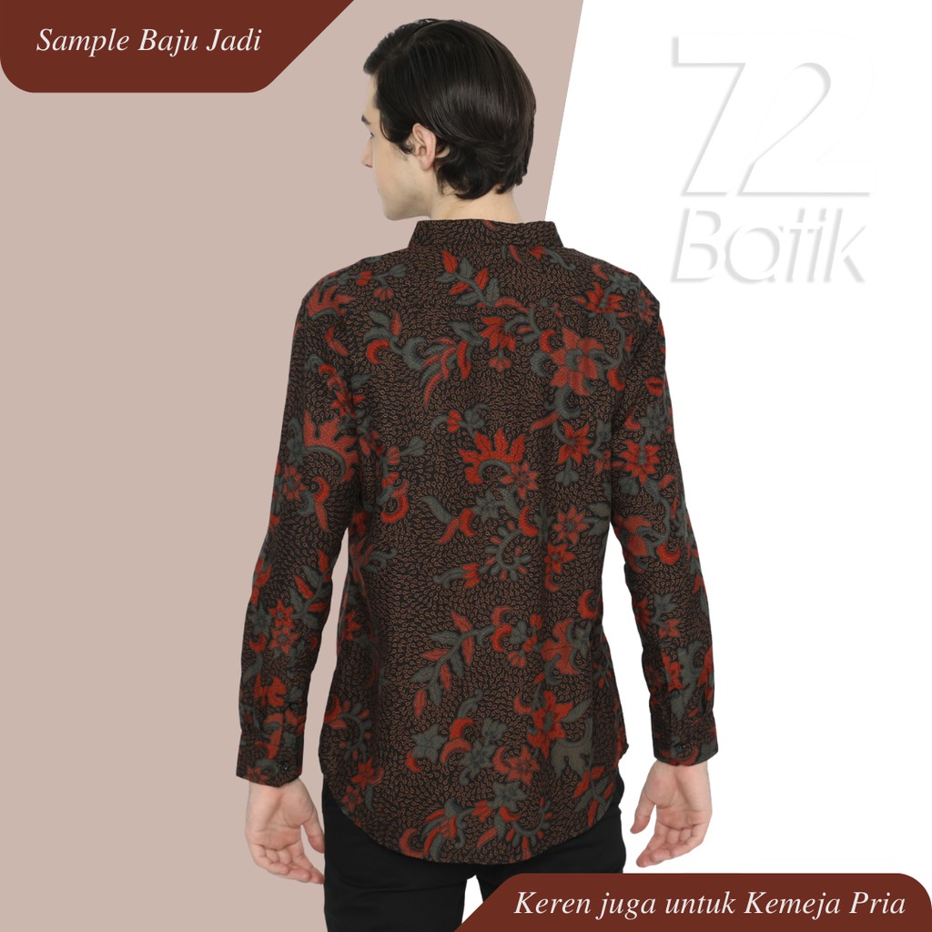 KAIN BATIK PREMIUM Bahan Paris Motif Kembang Warna Merah Bata Hijau Daun 724678 Cap 72 Jarik Jarit Samping Kebat Panjang Batik Paris Modern Premium Bahan Seragam Batik Pernikahan Kantor Keluarga Murah Kamen Jadi Batik Bali Lembaran