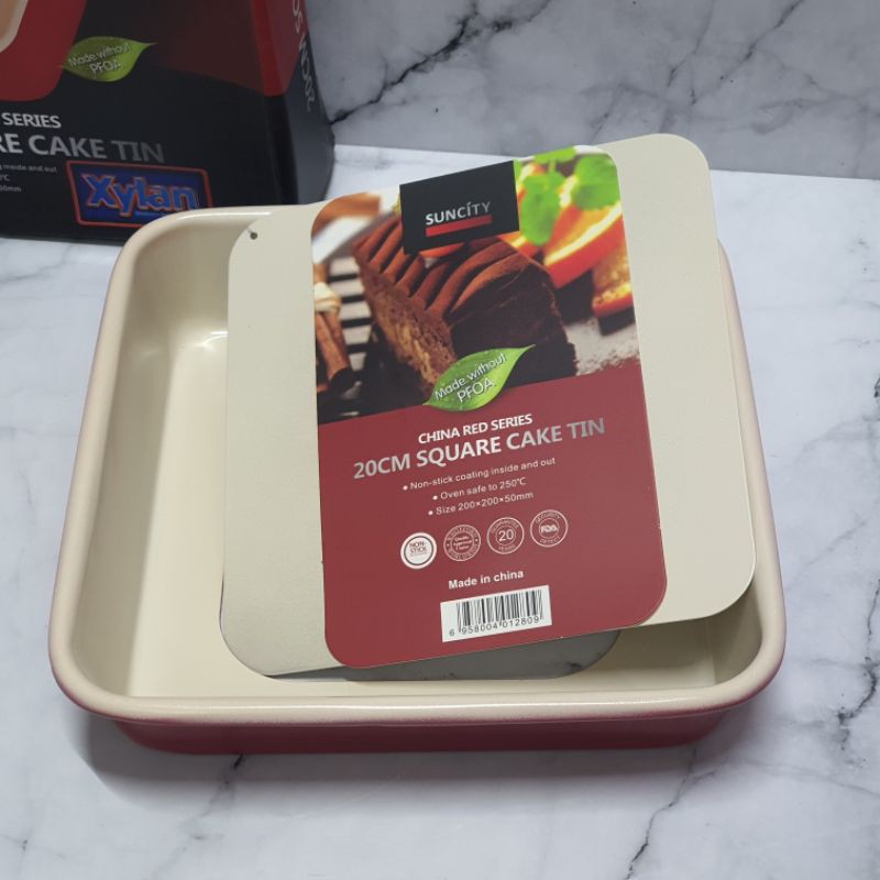 Suncity Red square 20cm Loose base bake pan / baking pan / loyang kue