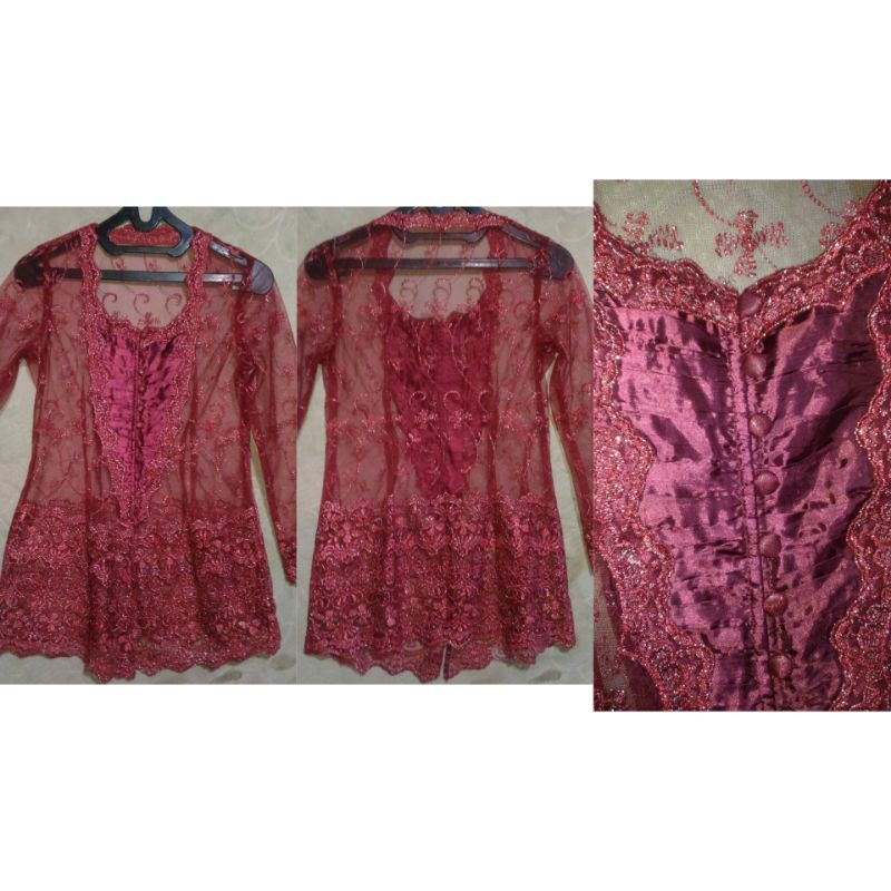 Preloved Kebaya warna Merah Maroon