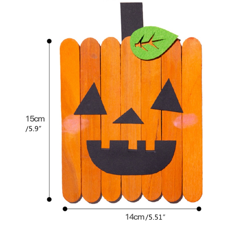 Zzz 7pcs / Set Mainan Tema Halloween Bahan Kayu Untuk Kerajinan Tangan Anak DIY