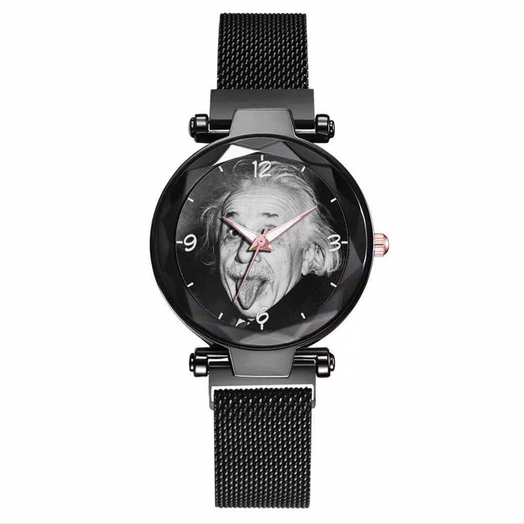 Jam Tangan Wanita Custom - ALBERT ENSTEIN Free Box &amp; Batre Cadangan