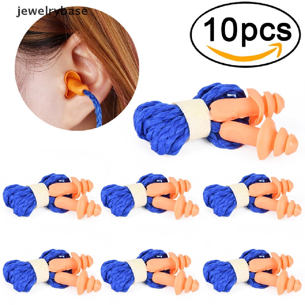 10 Pcs Earplugs Pelindung Pendengaran Bahan Silikon Lembut Reusable