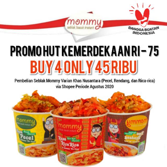 [PROMO] Seblak Mommy Instant in Cup Varian Original/Rendang/Iga Bakar/Rica-rica/Pecel Surabaya