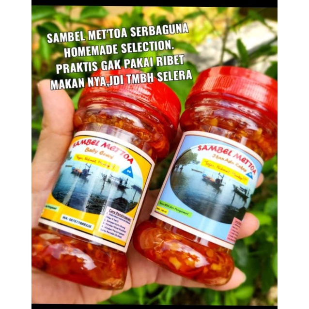 

SAMBEL METTOA 150 Gram, 3 VARIAN: Baby Cumi, Ikan Asin Kakap, Teri