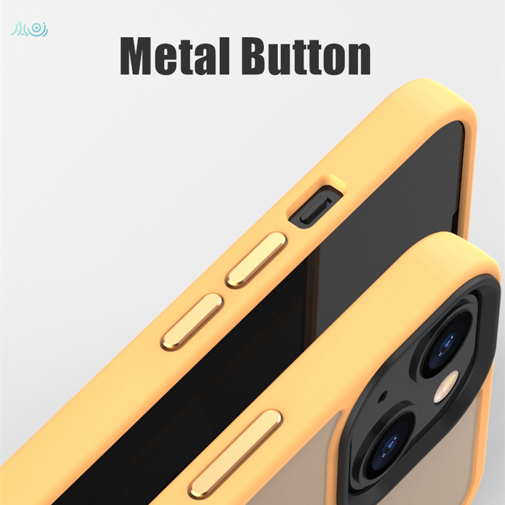 Case Silikon Matte 2 In 1 Tahan Banting Dengan Tombol Metal Untuk Iphone 13 Pro Max 11 12 Pro Max