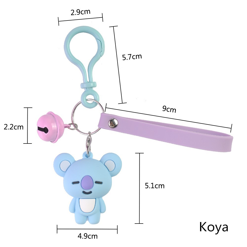 [Bayar Di Tempat]Kpop BTS BT21 TATA KOYA Keychain COOKY MANG Key Holder Chain Bag Pendant Keyring