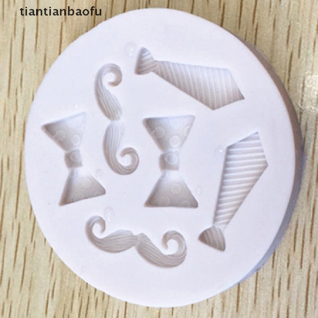 [tiantianbaofu] Silicone Beards Mustache Bow Tie Fondant Mould Cake Sugarcraft Chocolate Mold  Boutique