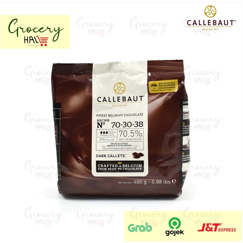 

CALLEBAUT DARK EXTRA BITTER 70,5% CHOCOLATE COUVERTURE 400 GRAM - CHOCO CALLETS