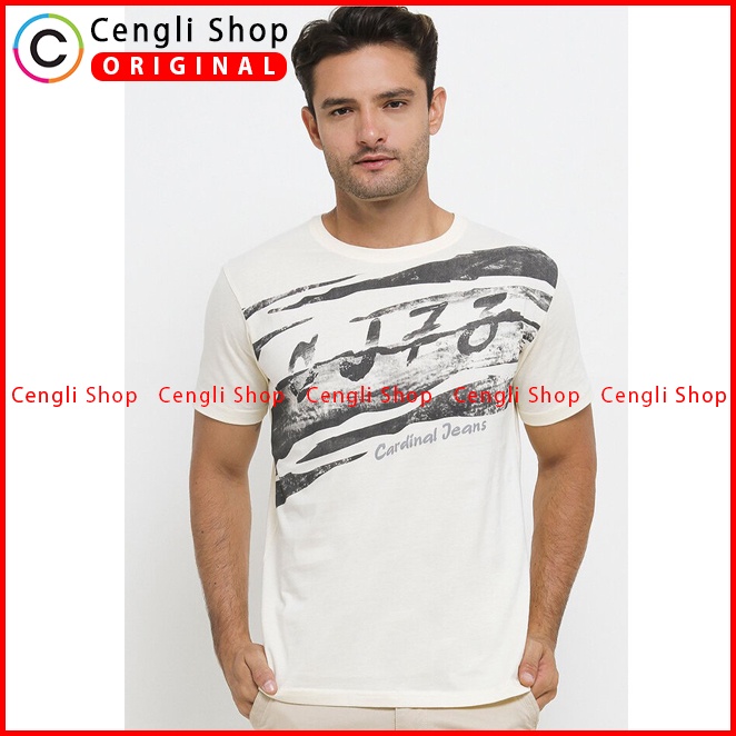 BAJU KAOS PRIA CARDINAL ORIGINAL CASUAL LENGAN PENDEK PUTIH CA05