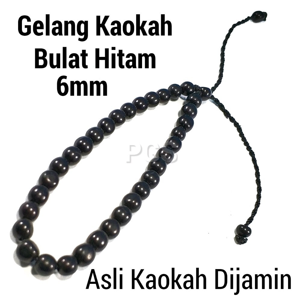 GELANG KESEHATAN KAYU ASLI KAOKAH KAOKA ASLI ISTANBUL TURKI MODEL BULAT HITAM MERICA 6mm ASLI