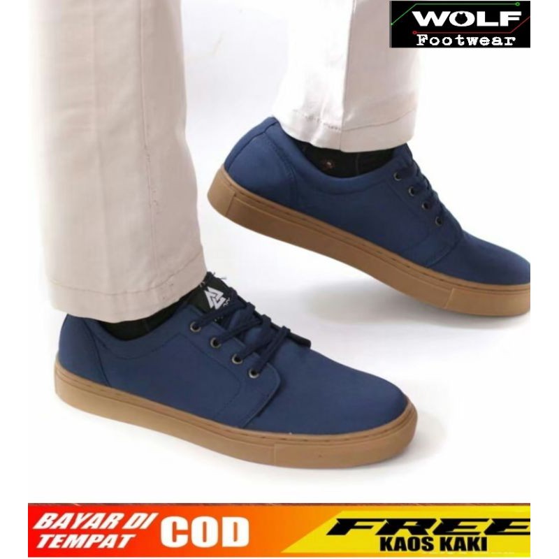 NERO NAVY GUM |WOLF x HEROES| Sepatu Lokal Shoes Local Pride HEROES NERO Low Cut Navy Gum