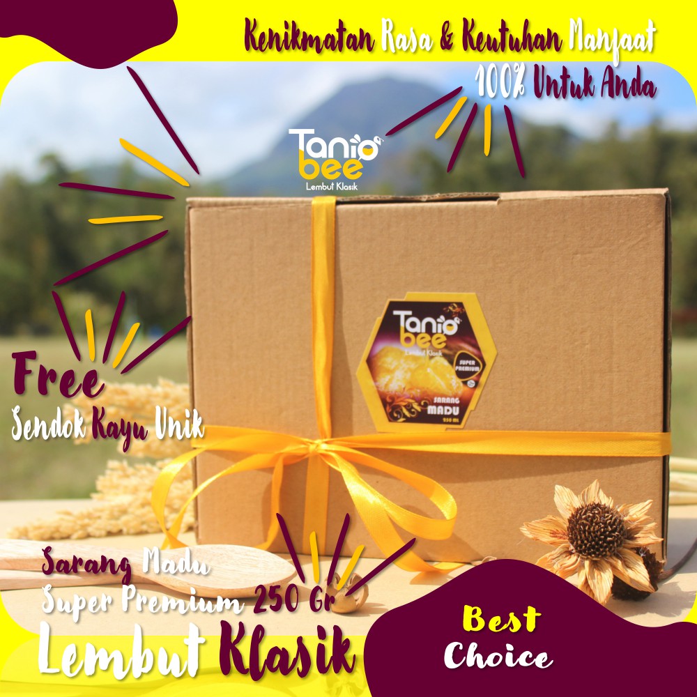 

MADU SARANG / SARANG MADU / MADU ASLI / HONEYCOMB / MADU SARANG ASLI TANIO BEE SUPER PREMIUM 250 gr
