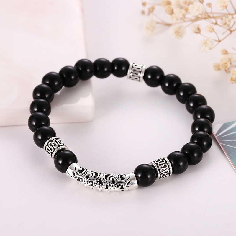 Gelang Tali Elastis Obsidian Untuk Kesehatan Pria Gelang B-22005