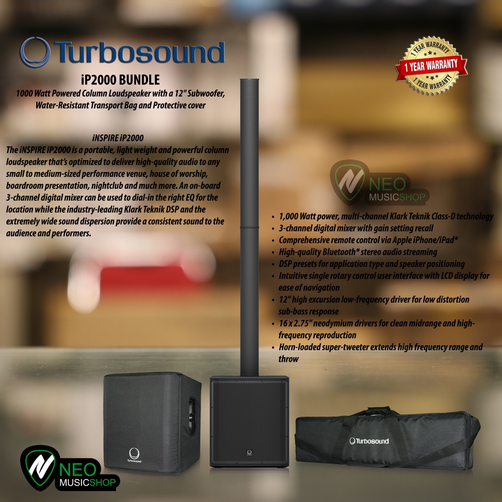 Turbosound iP2000 BUNDLE 1000 Watt Powered Column Loudspeaker