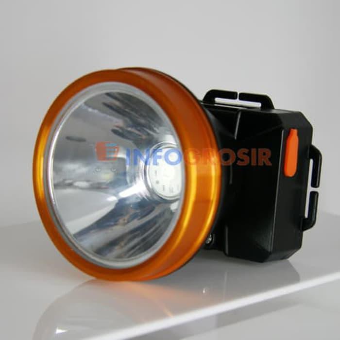 Jual  New Senter Kepala Headlamp Sunpro SL 8807 Kuning 10 Watt Charger Original Murah