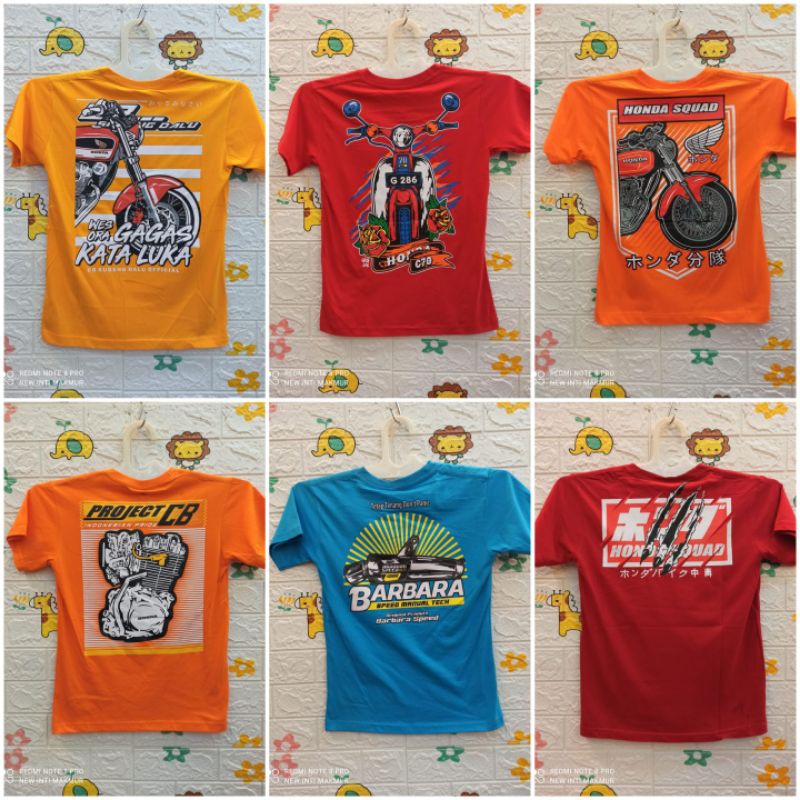 KAOS ANAK MOTIF DEKENGAN PUSAT KIDS USIA 3-8 TAHUN MURAH