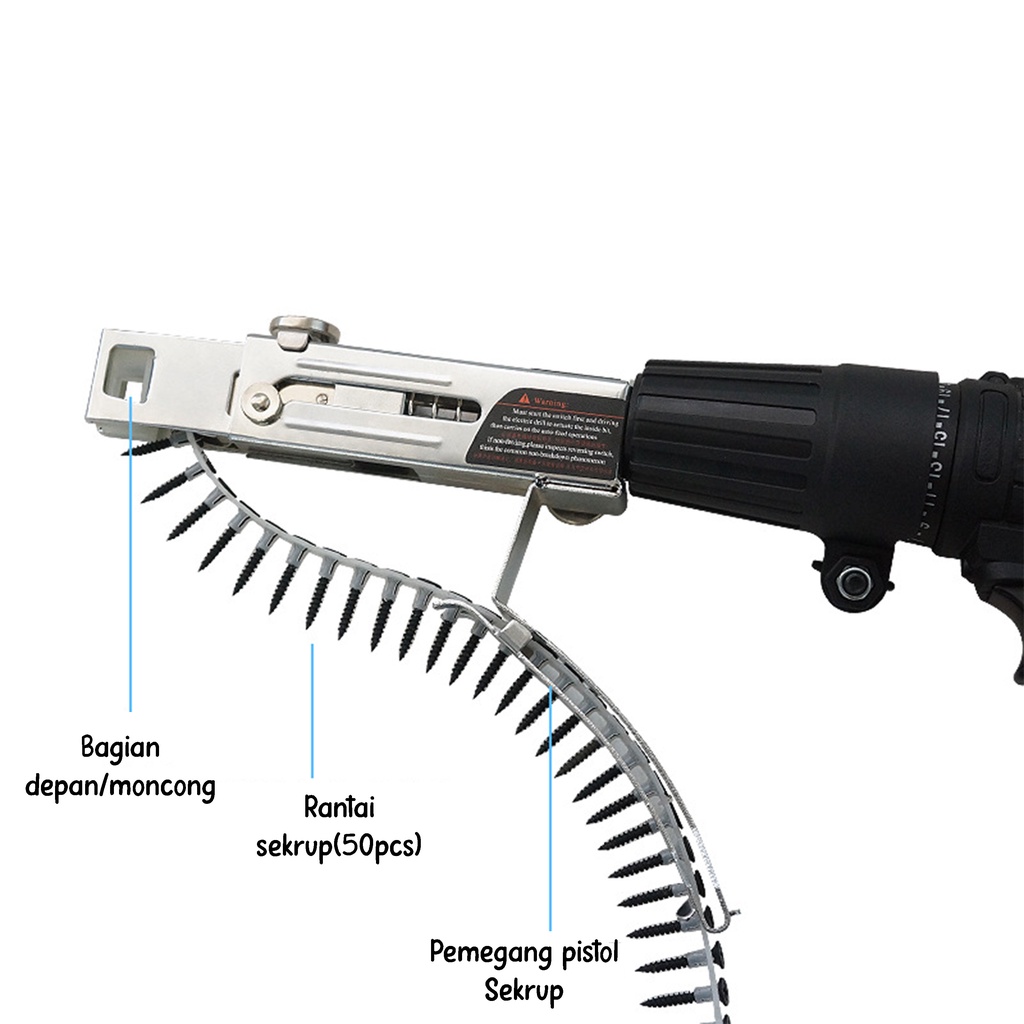 Tembakan Pistol Baut Sekrup Paku Rantai Adaptor Bor Listrik Adapter screw