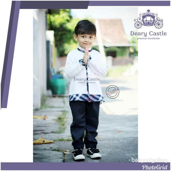 baju koko anak termurah Koko anak syafi 5-10th / kemeja anak laki / muslim anak / baju pesta - Navy
