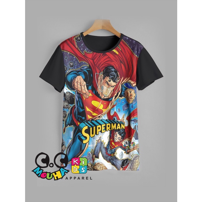 Kaos Anak anak Superman v2 keren 3D Baju Anak Superman 3D Pakaian Anak