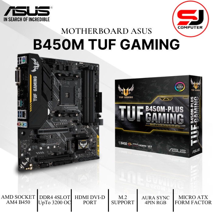 Motherboard ASUS TUF B450M-PLUS GAMING (AM4, B450, DDR4)