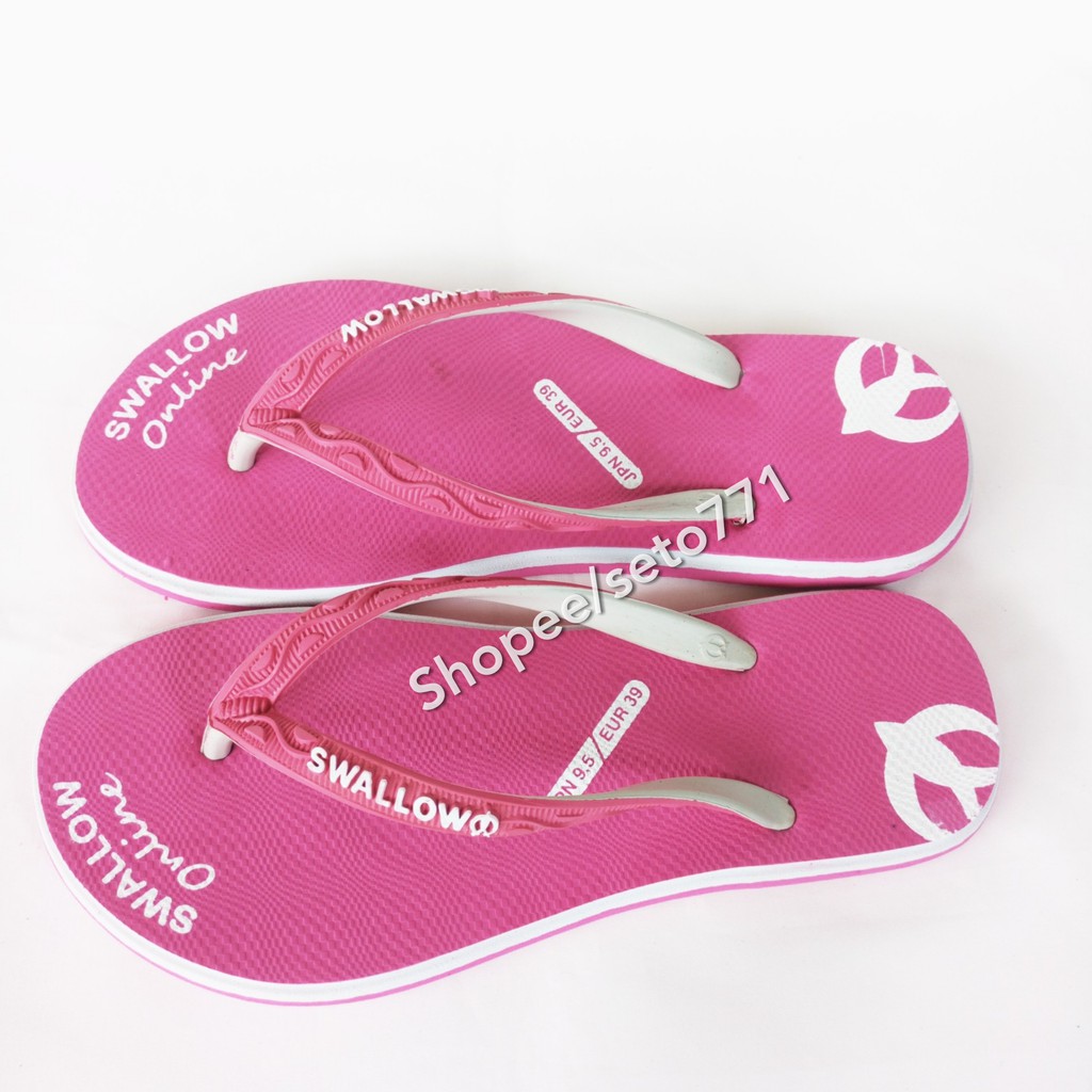 Image of Swallow Online Sandal Jepit Sendal Japit Cewek Merah Hitam Biru Ungu Pink Tosca #4