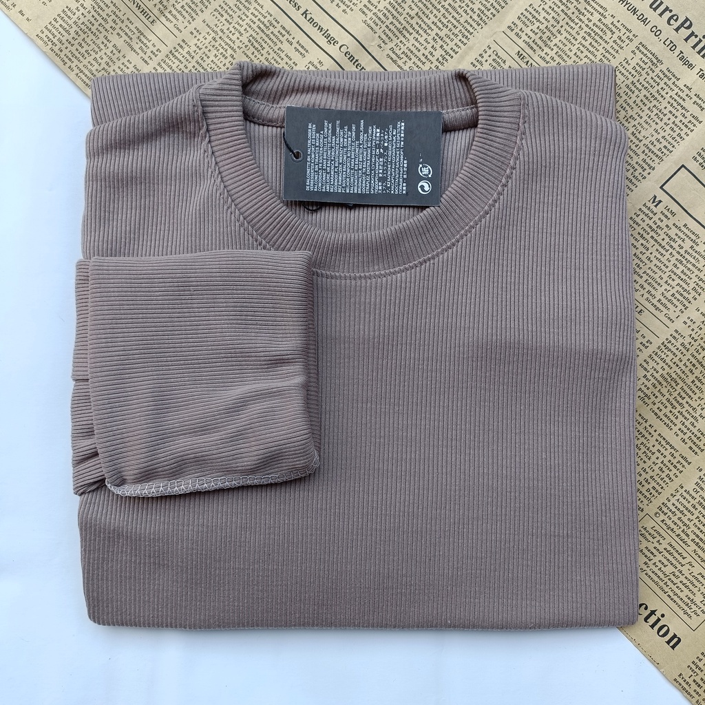 PART II Kaos Rib Premium / Kaos Grosir / Kaos Rib Premium Tebal / Kaos Lengan Panjang Termurah-Pale cesnut