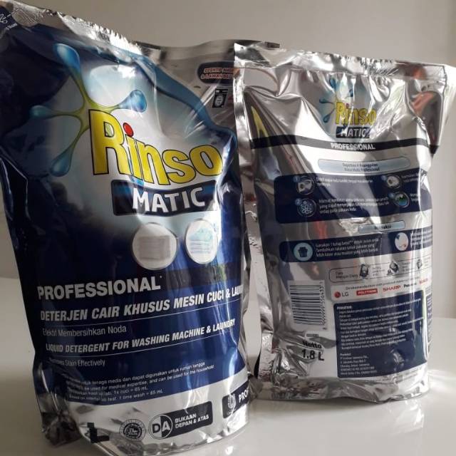 Rinso Matic Detergen Deterjen Cair Laundry Bukaan Depan Bukaan Atas