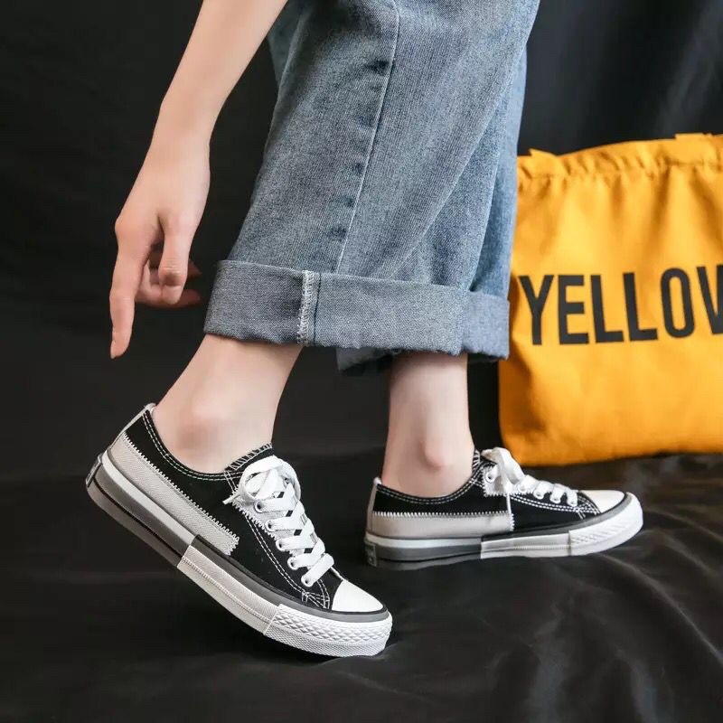 [ PAKAI DUS SEPATU ] IDEALIFESHOES Sepatu Wanita woman shoes canvas Sneakers Import Korea model Flat Bahan Kanvas import KYB-25