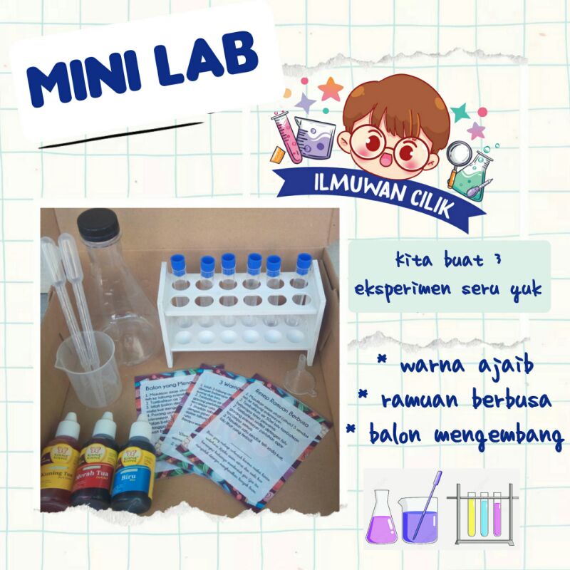 Mainan Edukasi Percobaan Sains Kimia Anak Laboratorium Mini Science Toy Pencampuran Warna Mixing Color