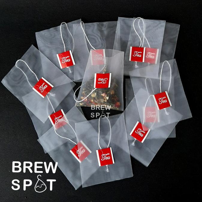 

[ COD ] Tea bag Nylon - with Label Tag Red - Kemasan Teh dengan Tali Label BERGARANSI Kode 1344