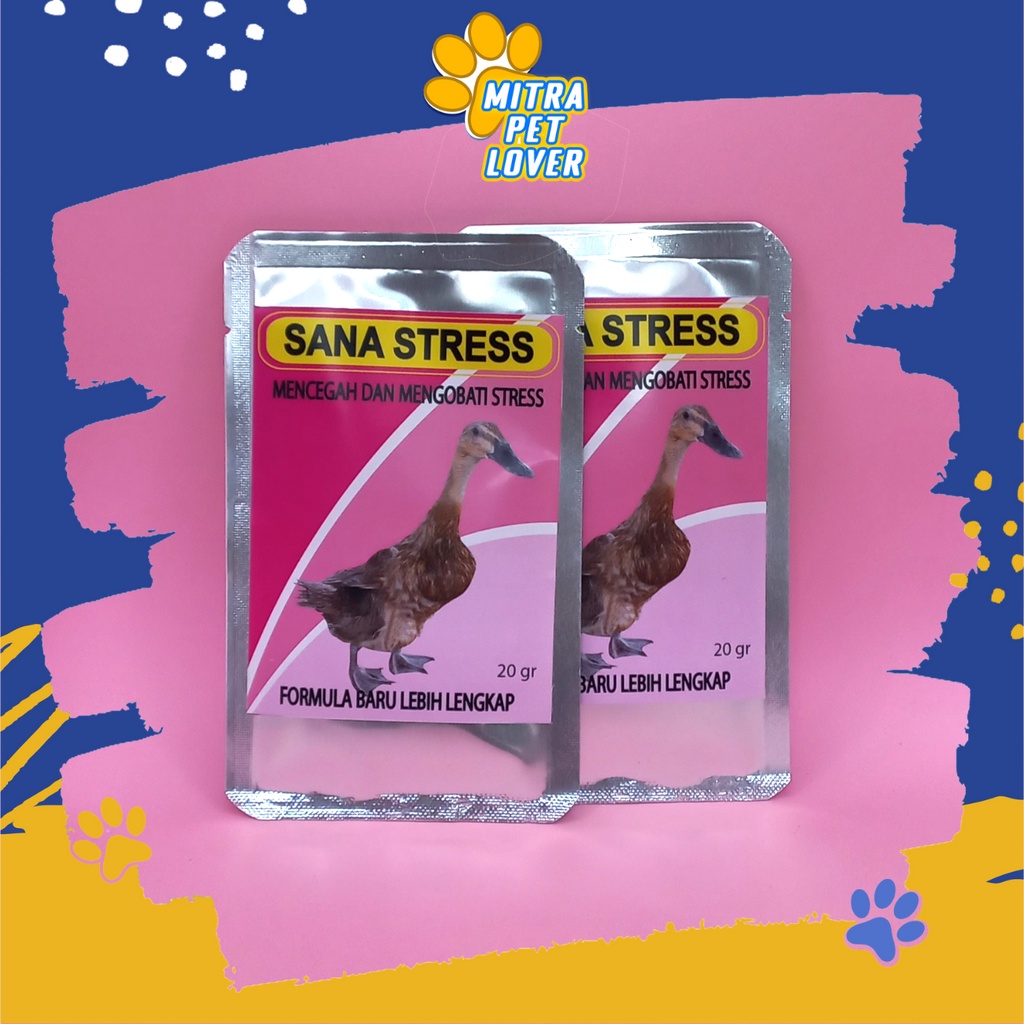 OBAT ANTI STRESS BEBEK ITIK UNGGAS - SANA STRESS 20 GRAM - MENCEGAH &amp; MENGOBATI STRES BEBEK  - TAMBAH NAFSU MAKAN &amp; METABOLISME IMUN DAYA TAHAN TUBUH SANASTRESS - MURAH GARANSI KUALITAS ASLI ORIGINAL - ANIMAL TAMASINDO VITAMIN TERNAK HEWAN MITRAPETLOVER