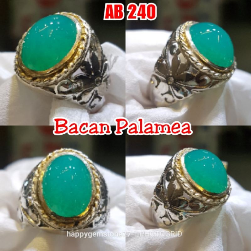 HAPPYGEMS77, BATU CINCIN BACAN PALAMEA RING PERAK ASLI